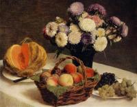 Fantin-Latour, Henri - Flowers and Fruit, a Melon